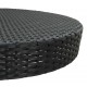 Sodo staliukas, juodos spalvos, 75,5x106cm, poliratanas