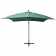 Pakabinamas skėtis nuo saulės, 300x300cm, medin. kotas, žalias