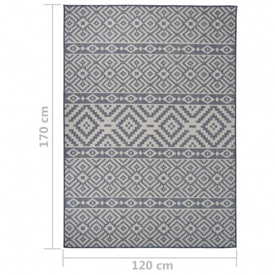 Lauko kilimėlis, mėlynos spalvos, 120x170cm, plokščio pynimo