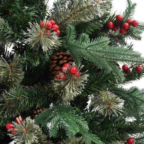 Kalėdų eglutė su pušies kankorėžiais, žalia, 150cm, PVC ir PE