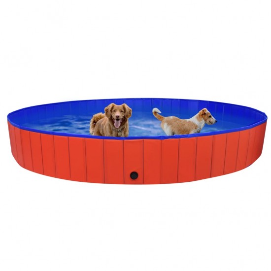 Sulankstomas baseinas šunims, raudonos spalvos, 300x40cm, PVC