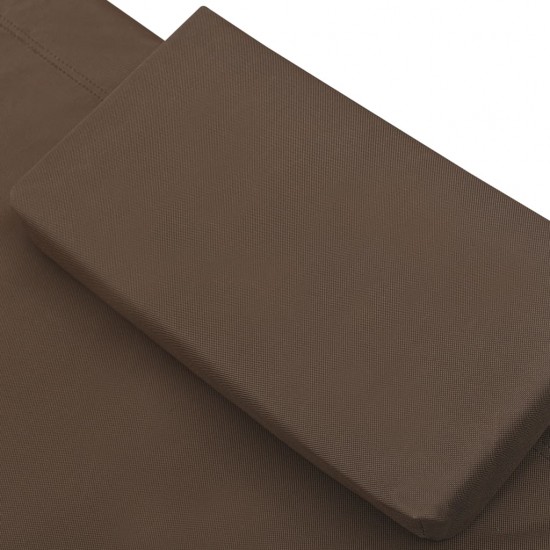 Lauko poilsio gultas su stogeliu ir pagalvėmis, rudos spalvos