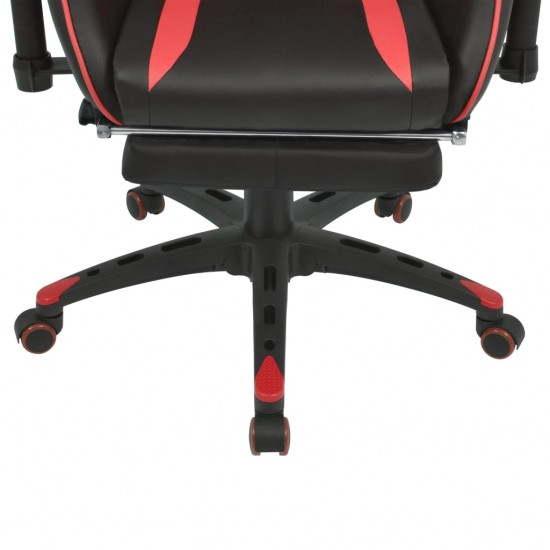 Atlošiama biuro/žaidimų kėdė su atrama kojoms, raudona