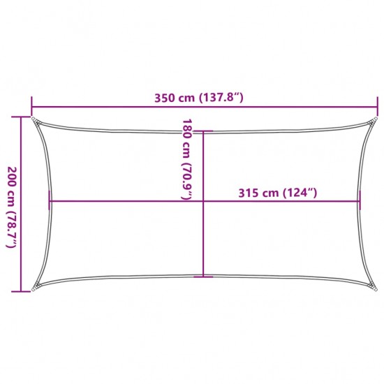 Uždanga nuo saulės, mėlynos spalvos, 2x3,5m, HDPE, 160g/m²