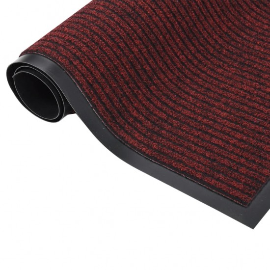 Durų kilimėlis, raudonos spalvos, 40x60cm, dryžuotas