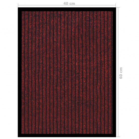 Durų kilimėlis, raudonos spalvos, 40x60cm, dryžuotas