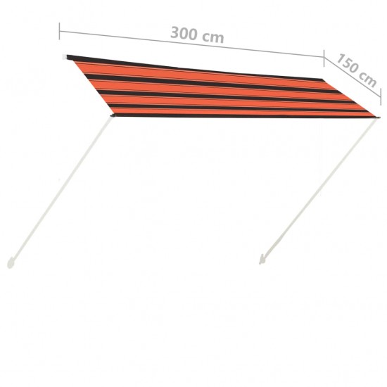 Ištraukiama markizė, oranžinės ir rudos spalvos, 300x150cm