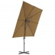 Gem. form. saulės skėtis su plien. stulp., taupe sp., 250x250cm