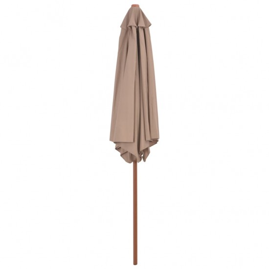 Lauko skėtis su mediniu stulpu, taupe spalvos, 270 cm