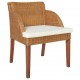 Valgomojo kėdės su pagalvėmis, 2vnt., rudos, natūralus ratanas