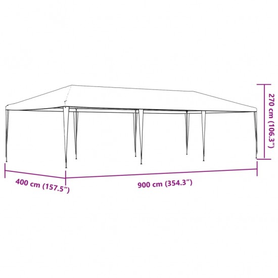 Profesionali proginė palapinė, antracito spalvos, 4x9m, 90g/m²