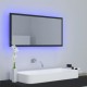 Vonios kambario LED veidrodis, pilkas, 90x8,5x37cm, akrilas