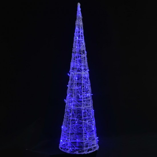 Akrilinė LED dekoracija piramidė, mėlynos spalvos, 120cm