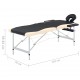 Sulankstomas masažo stalas, juodas/smėlio, aliuminis, 2 zonų