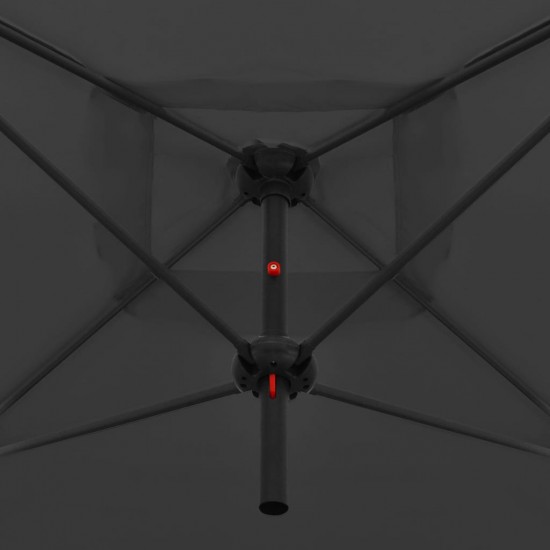 Dvigubas skėtis su plieniniu stulpu, antracito, 250x250cm