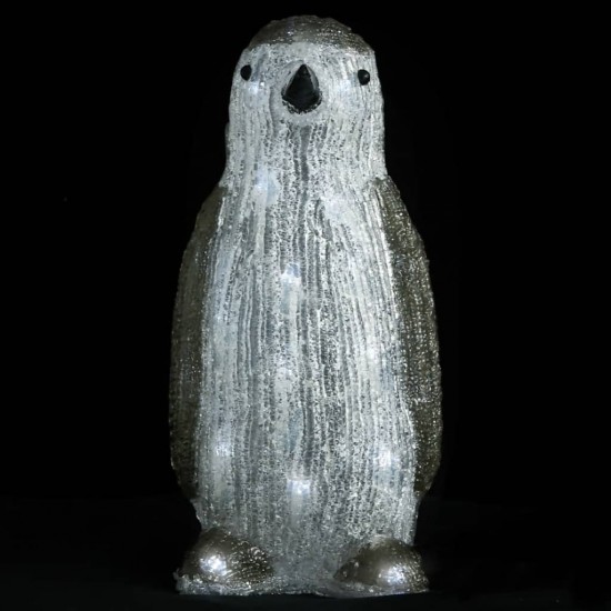 Akrilinė kalėdinė LED dekoracija pingvinas, 30cm
