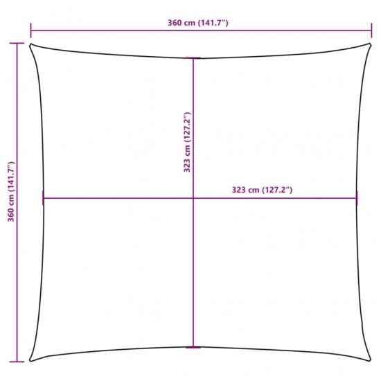 Tentas nuo saulės, oksfordo audinys, kvadr., 3,6x3,6m, terakot.