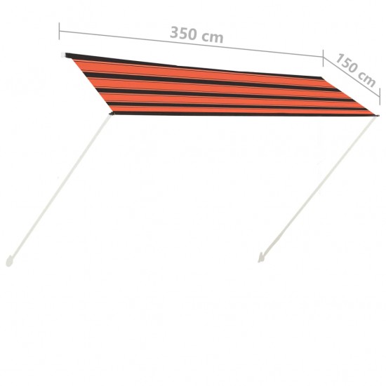 Ištraukiama markizė, oranžinės ir rudos spalvos, 350x150cm