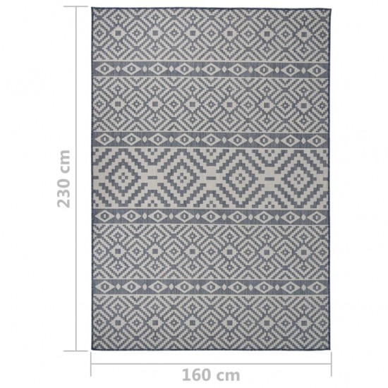 Lauko kilimėlis, mėlynos spalvos, 160x230cm, plokščio pynimo