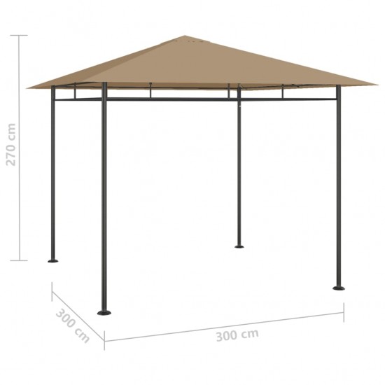 Pavėsinė, taupe spalvos, 3x3x2,7m, 180g/m²