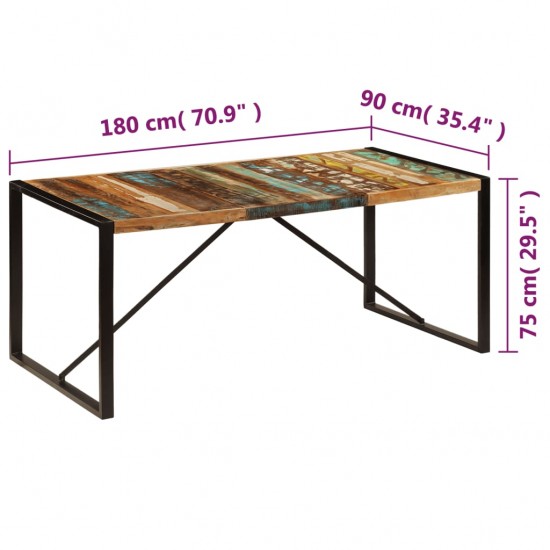 Valgomojo stalas, 180x90x75cm, perdirbtos medienos masyvas