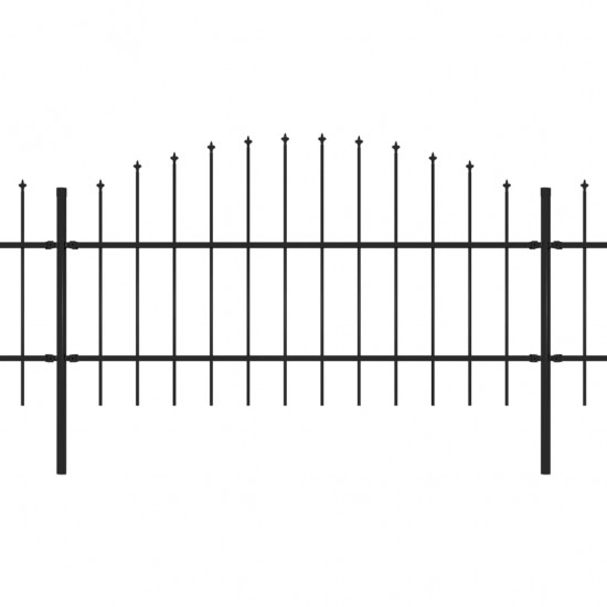 Sodo tvora su iečių viršug., juoda, (0,75-1)x13,6m, plienas