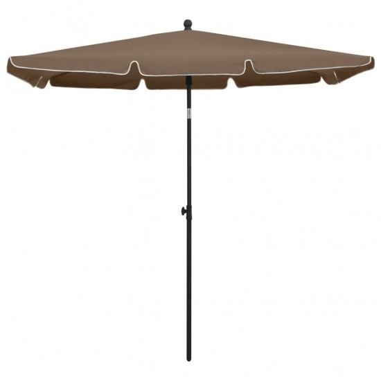 Sodo skėtis nuo saulės su stulpu, taupe spalvos, 210x140cm