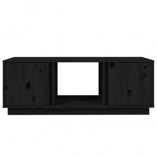 Kavos staliukas, juodas, 110x50x40cm, pušies medienos masyvas