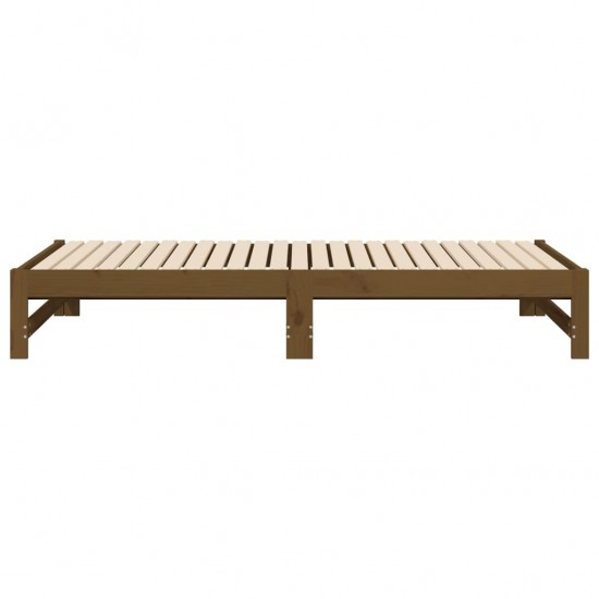 Ištraukiama lova, medaus ruda, 2x(75x190)cm, pušies masyvas