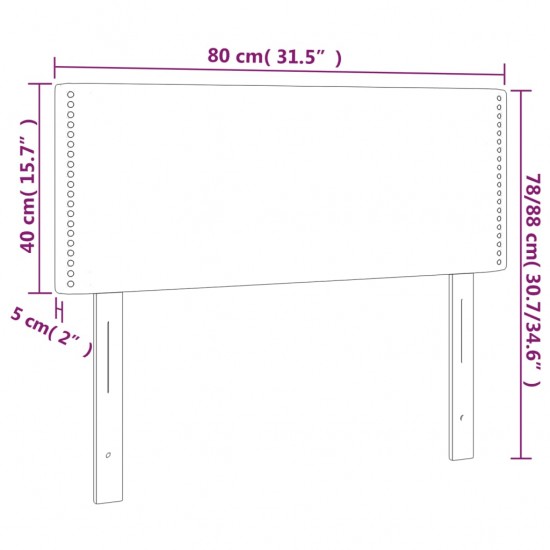 Galvūgalis su LED, taupe spalvos, 80x5x78/88cm, audinys