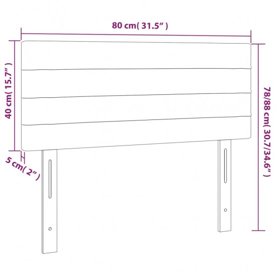 Galvūgalis su LED, tamsiai mėlynas, 80x5x78/88cm, aksomas