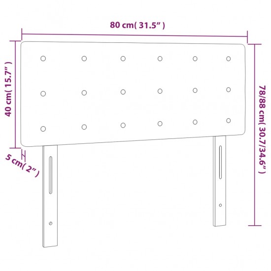 Galvūgalis su LED, pilkos spalvos, 80x5x78/88cm, dirbtinė oda