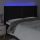 Galvūgalis su LED, juodos spalvos, 203x16x118/128cm, audinys