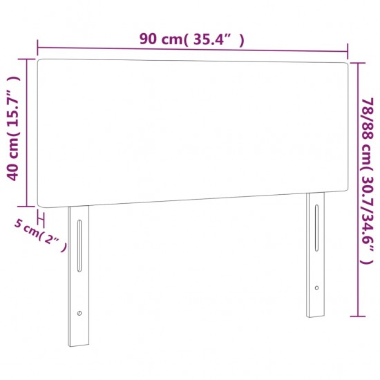 Galvūgalis su LED, juodos spalvos, 90x5x78/88cm, aksomas