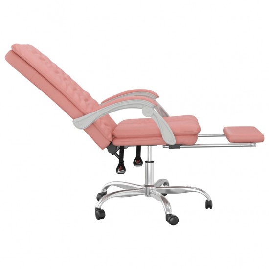 Atlošiama biuro kėdė, rožinės spalvos, dirbtinė oda