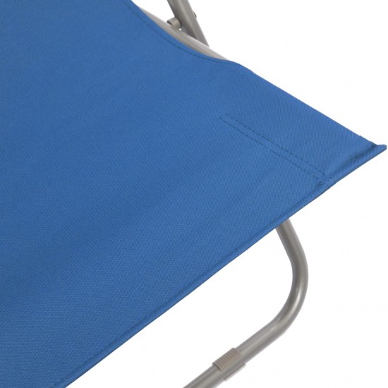 Sulankstomos paplūdimio kėdės, 2vnt., mėlynos, plienas, audinys