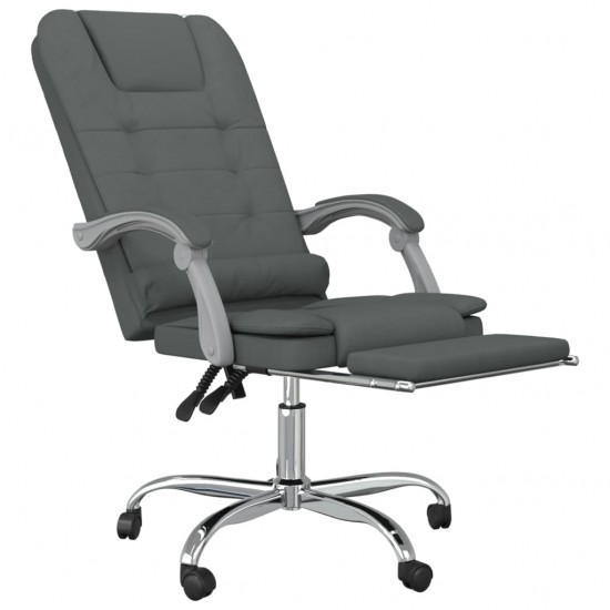 Atlošiama masažinė biuro kėdė, tamsiai pilkos spalvos, audinys