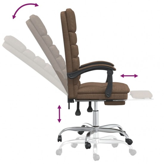 Atlošiama masažinė biuro kėdė, rudos spalvos, audinys