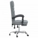 Atlošiama masažinė biuro kėdė, šviesiai pilkos spalvos, audinys