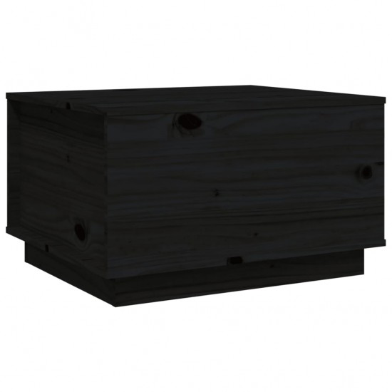 Kavos staliukas, juodas, 60x50x35cm, pušies medienos masyvas