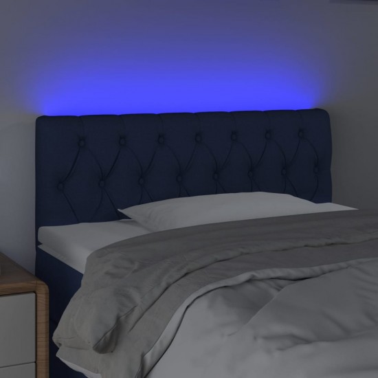 Galvūgalis su LED, mėlynos spalvos, 90x7x78/88cm, audinys