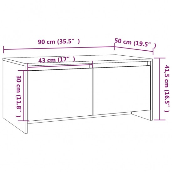 Kavos staliukas, baltos spalvos, 90x50x41,5cm, MDP