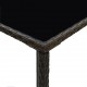 Sodo baro stalas, rudas, 70x70x110cm, poliratanas ir stiklas