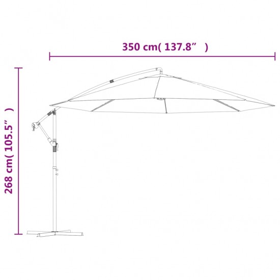 Gembės form. saulės skėtis su alium. stulp., 350 cm, ter. sp.