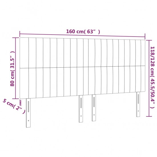 Galvūgalis su LED, taupe spalvos, 160x5x118/128cm, audinys