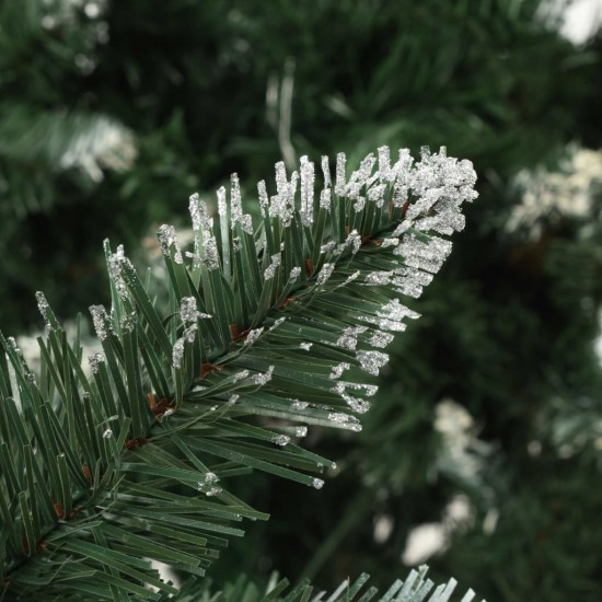 Dirbtinė kalėdinė eglutė su kankorėžiais ir baltu blizg., 150cm
