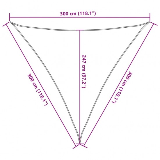 Uždanga nuo saulės, antracito spalvos, 3x3x3m, HDPE, 160g/m²