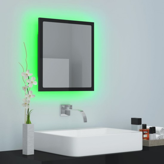 Vonios LED veidrodis, juodas, 40x8,5x37cm, akrilas, blizgus
