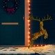 Kalėdinė dekoracija skrendantis elnias, auksinis, 120 LED