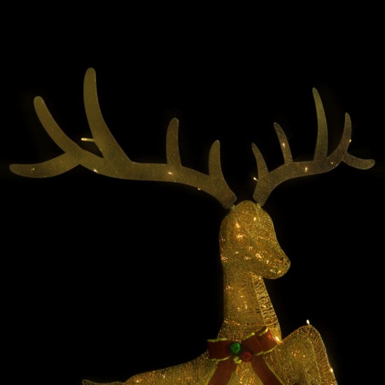 Kalėdinė dekoracija skrendantis elnias, auksinis, 120 LED